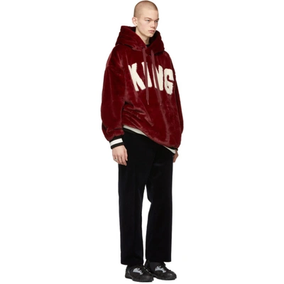 Shop Dolce & Gabbana Red Fuzzy 'king' #dgmillennials Hoodie