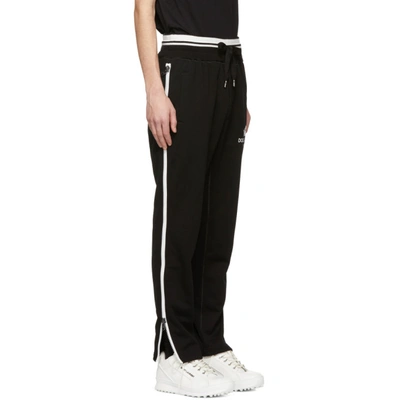 Shop Dolce & Gabbana Dolce And Gabbana Black Zipper Crown Lounge Pants In N0000 Blk