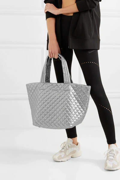 Mz Wallace Metro Medium Quilted Metallic Shell Tote