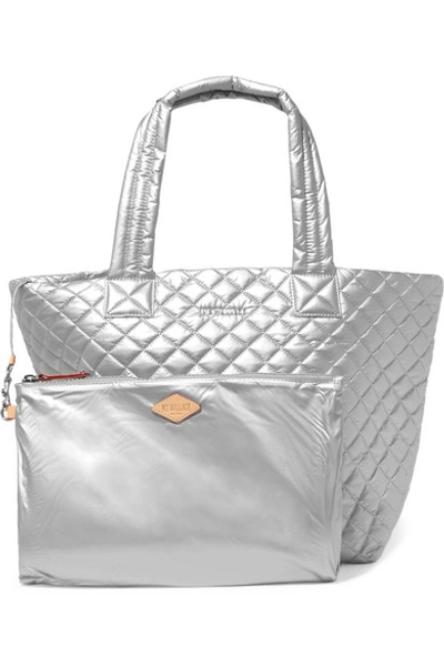 Mz Wallace Metro Medium Quilted Metallic Shell Tote