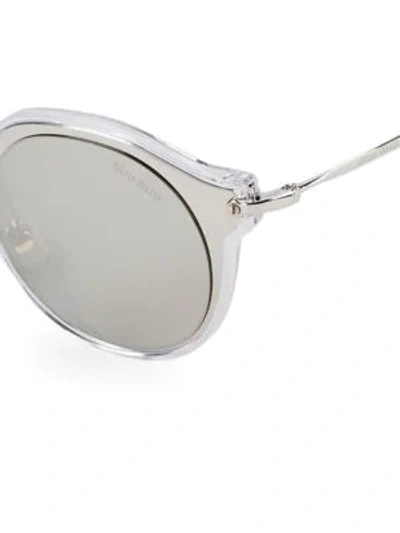 Shop Miu Miu Lucite 49mm Round Sunglasses In Silver