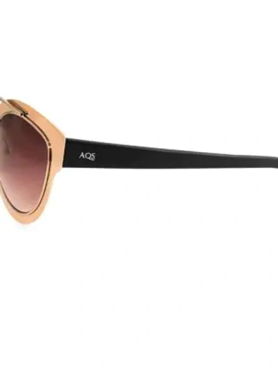 Shop Aqs Women's 49mm Jolene Round Metallic Sunglasses In Rose Gold