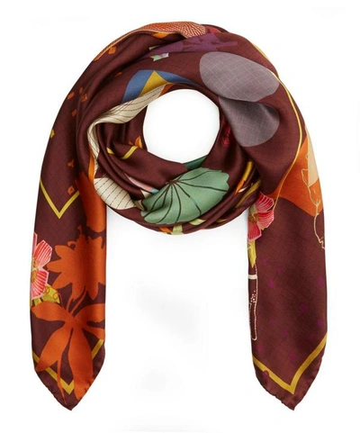 Shop Heti's Colours Marisa Silk Scarf In Red
