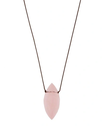 Shop Margaret Solow Silver Clasp Rose Quartz Cord Necklace