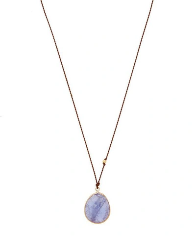 Shop Margaret Solow Gold Clasp Tanzanite Cord Necklace