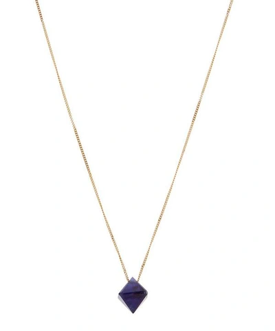 Shop Atelier Vm Gold Cristal Root Of Sapphire Pendant Necklace