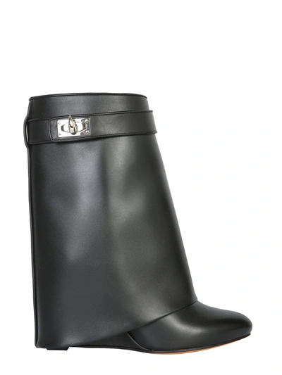 Shop Givenchy Shark Lock Ankle Boots In Black