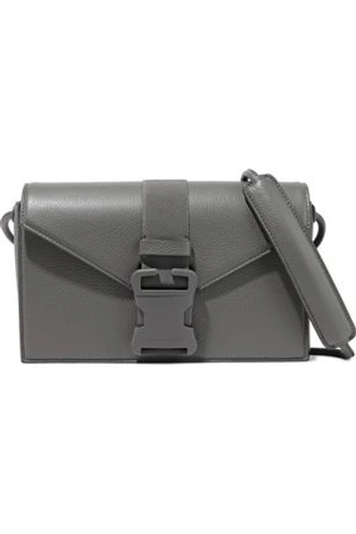 Shop Christopher Kane Woman Devine Pebbled-leather Shoulder Bag Gray