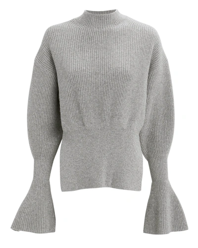 Shop Alexander Wang Engineered Sleeve Sweater In Grey
