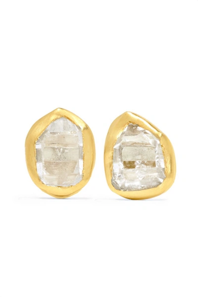 Shop Pippa Small 18-karat Gold Herkimer Diamond Earrings