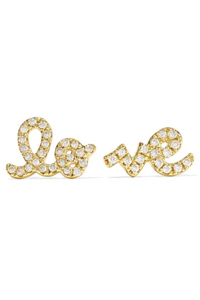 Shop Sydney Evan Love 14-karat Gold Diamond Earrings