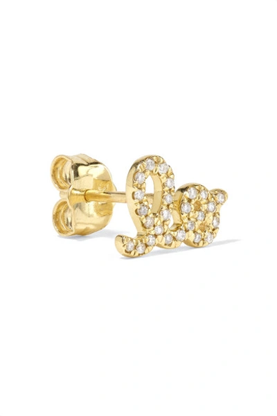Shop Sydney Evan Love 14-karat Gold Diamond Earrings