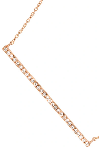 Shop Diane Kordas Bar 18-karat Rose Gold Diamond Necklace