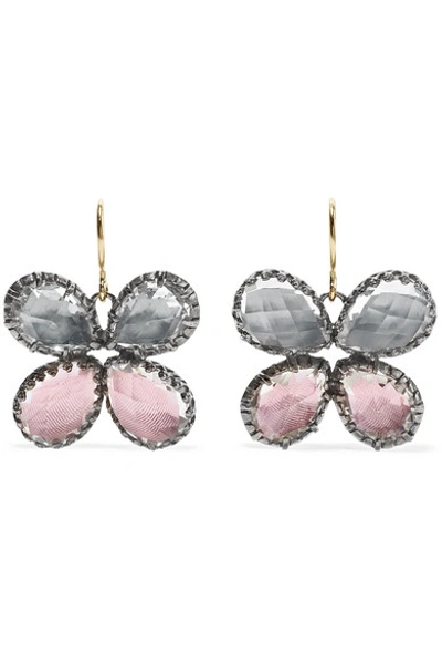 Shop Larkspur & Hawk Sadie Butterfly Rhodium-dipped Quartz Earrings In Gold