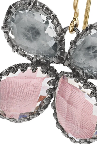Shop Larkspur & Hawk Sadie Butterfly Rhodium-dipped Quartz Earrings In Gold