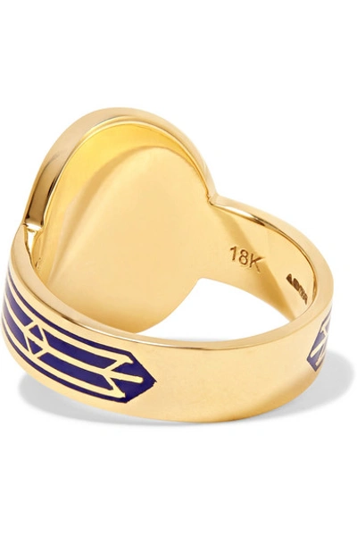 Shop Foundrae Karma 18-karat Gold, Diamond And Enamel Ring