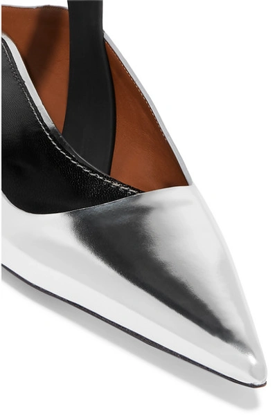 Shop Proenza Schouler Metallic Leather Slingback Mules In Silver