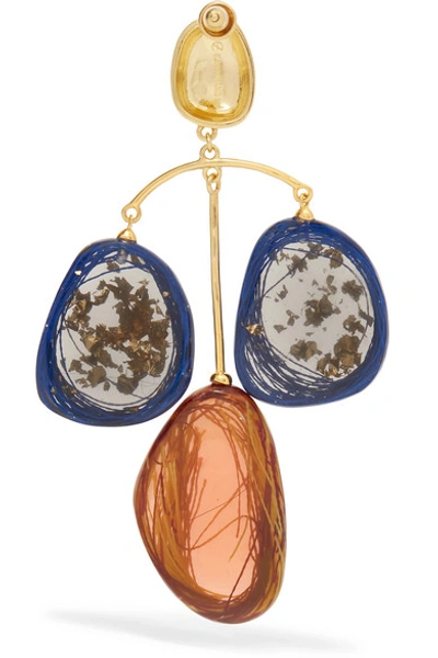Shop Ejing Zhang Patter Gold-plated And Resin Earrings