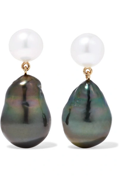 Shop Sophie Bille Brahe Venus 14-karat Gold Pearl Earrings