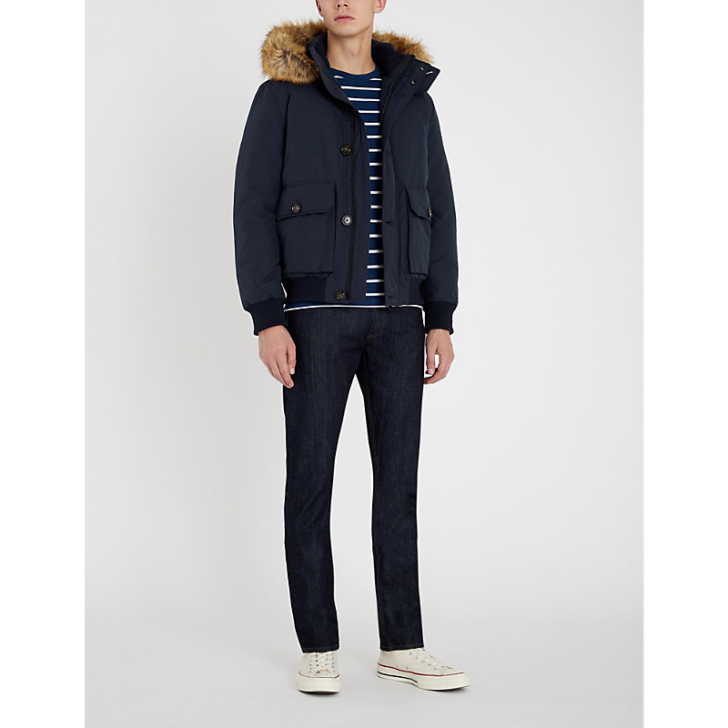 Tommy Hilfiger Hampton Padded Cotton-blend And Down-blend Bomber Jacket In  413-sky Captain | ModeSens