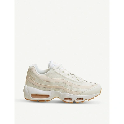 Nike Air Max 95 Mixed Leather Trainers In Sail Guava Ice Gum | ModeSens