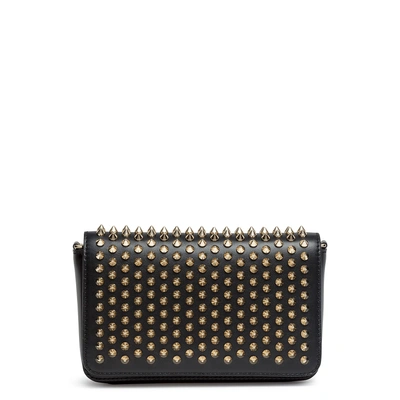 Shop Christian Louboutin Zoompouch Black Leather In Black/gold