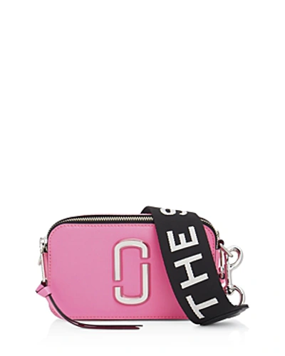 Shop Marc Jacobs Snapshot Fluorescent Crossbody In Bright Pink/gold