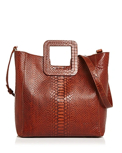 Shop Tmrw Studio Antonio Medium Python Leather Tote In Cognac/gold