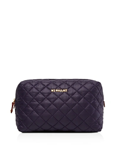 Shop Mz Wallace Mica Cosmetic Case In Boysenberry/gold