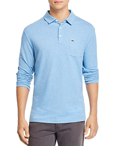 Shop Vineyard Vines Edgartown Long-sleeve Polo Shirt In Hull Blue