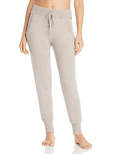 Shop Calvin Klein Knit Jogger Pants In Natural Heather