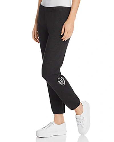 Shop Monrow Skull Embroidered Sweatpants In Black