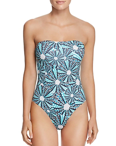 Shop Vilebrequin Facette Ourside One Piece Swimsuit In Navy