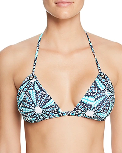 Shop Vilebrequin Felina Oursinade Triangle Bikini Top In Navy