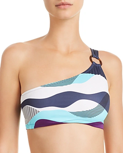 Shop Vilebrequin Fixel Ostende One Shoulder Bikini Top In Navy