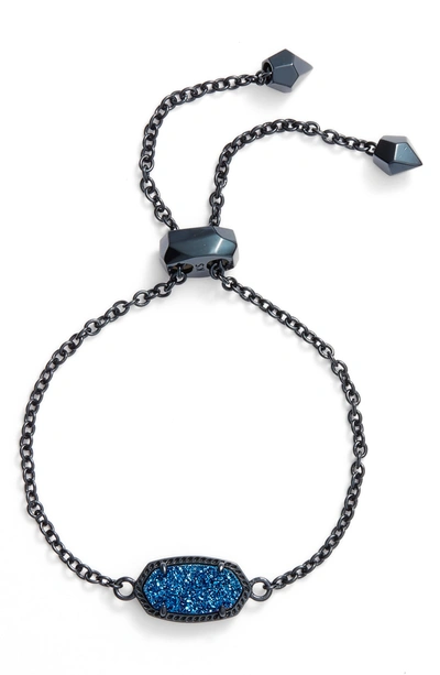 Shop Kendra Scott Elaina Bracelet In Blue Drusy/ Navy Gnmt