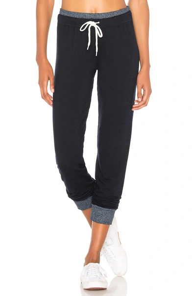 Shop Monrow Supersoft Thermal Lined Sweats In Navy