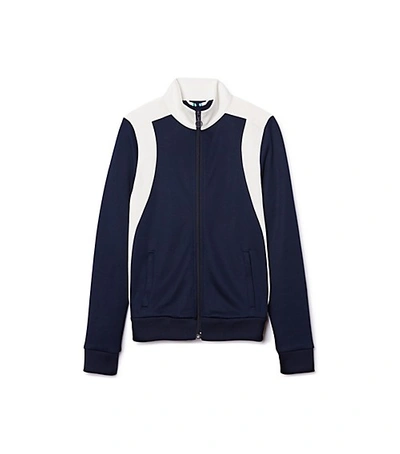 Shop Tory Sport Color-block Track Jacket In Tory Navy/snow White