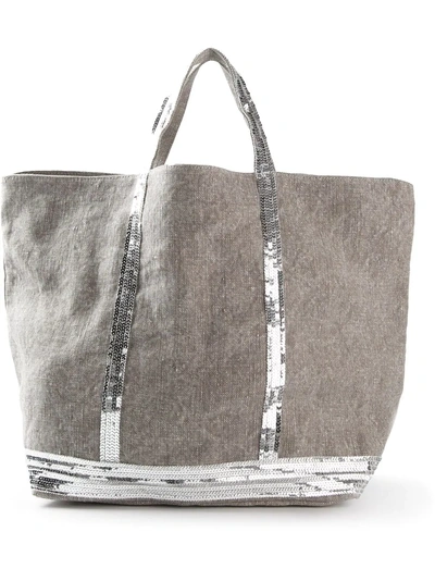 Shop Vanessa Bruno Sequin Embellished Tote In Neutrals