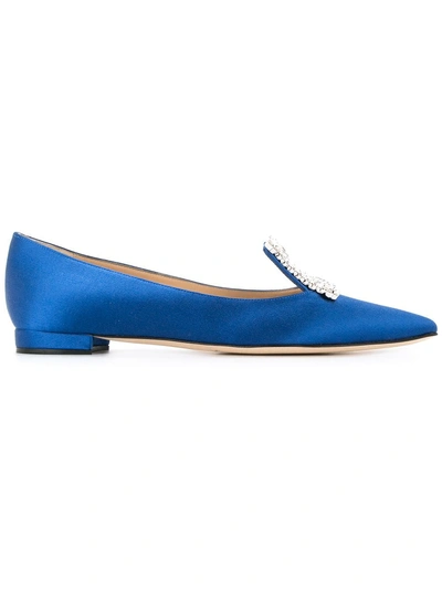 Shop Manolo Blahnik Borla Loafers In Blue