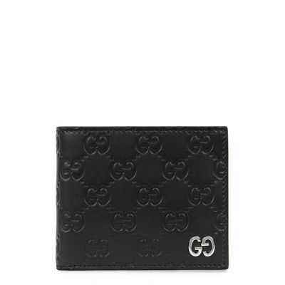 Shop Gucci Dorian Logo-embossed Leather Wallet In Black
