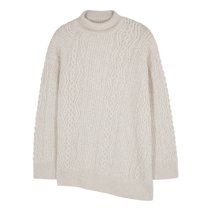 Vince Off-white Cable-knit Wool-blend Jumper In Off White | ModeSens