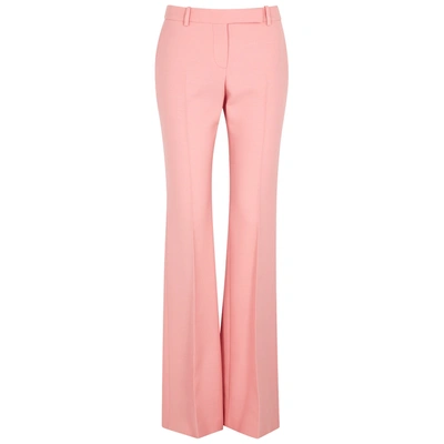 Shop Alexander Mcqueen Pink Bootcut Wool-blend Trousers