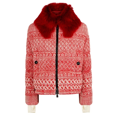 Shop Moncler Genius Grenoble Siusi Fur-trimmed Shell Jacket In Red