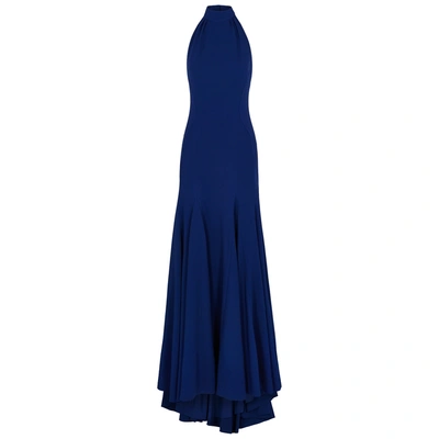 Shop Stella Mccartney Meghan Navy Halterneck Gown