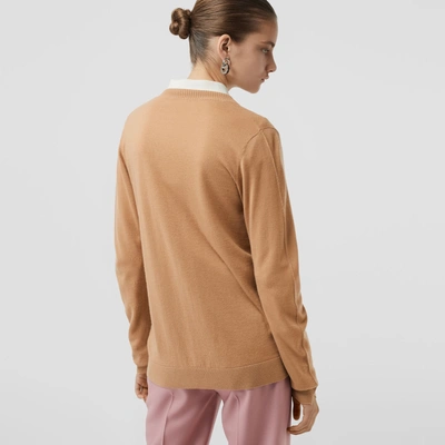 Shop Burberry Rib Knit Cashmere Cardigan In Camel