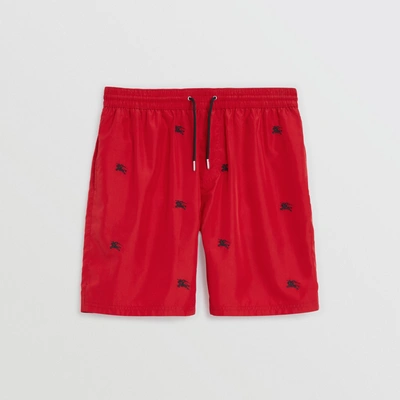 Shop Burberry Archive Logo Drawcord Swim Shorts In Parade Red