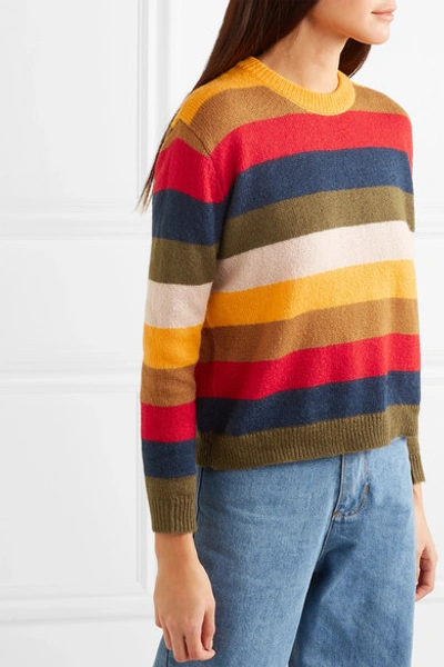Shop L.f.markey Romeo Striped Knitted Sweater In Yellow