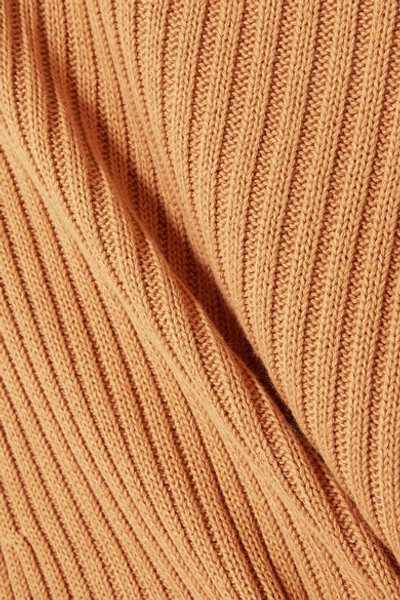 Shop L.f.markey Benji Ribbed Cotton Sweater In Camel