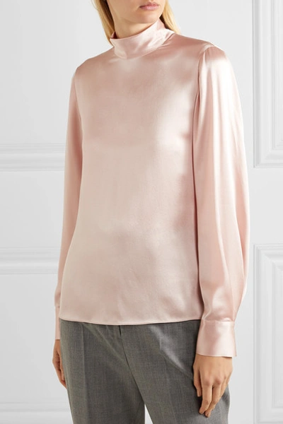 Vince silk clearance satin turtleneck blouse